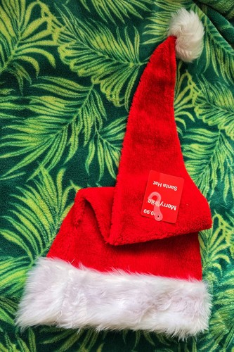 NEW Christmas Hat Cap Party Santa Claus Red Plush Xmas Headgear Costume - Picture 2 of 4