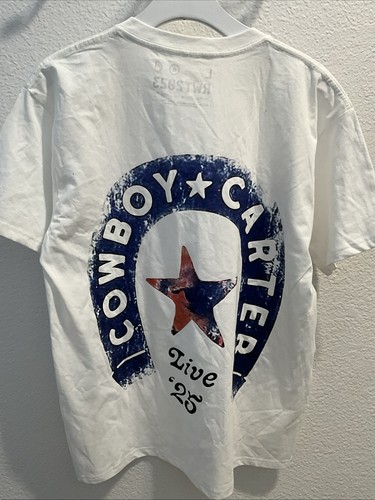 Beyonce Cowboy Carter Tour 2025 T-Shirt White reprint T Shirt (read) - Picture 2 of 5