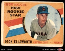 1960 Topps 125 Dick Ellsworth RC Star Cubs RC AUTHENTIC