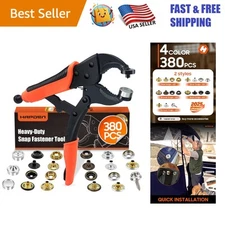 Adjustable Heavy Duty Snap Fastener Tool with 100 Colorful Snaps for Quick Fixes