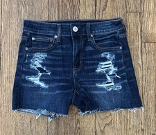 AMERICAN EAGLE NE X T LEVEL STRETCH HI-RISE SHORTIE SHORTS SZ 4