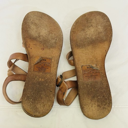 ROAN By Bed Stu Leda Leather Strappy Sandals Rustic Distressed Boho Sz 8.5 READ - Picture 9 of 13