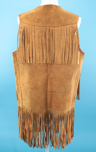 VTG Women's 60s Hippy Mustard Color Suede Leather Fringe Vest Sz M/L 1960s - Picture 5 of 22