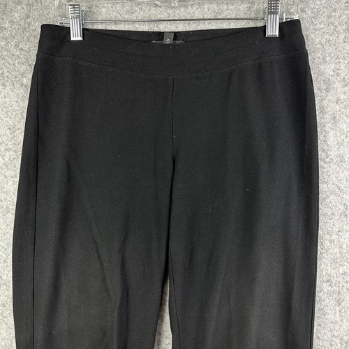 Pantalones Eileen Fisher para mujer XS negros viscosa tejidos pierna ajustada elásticos* - Imagen 2 de 15