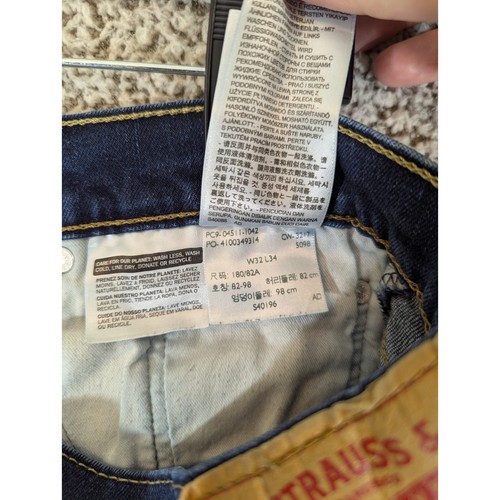 Levis 511 Jeans Mens 32x34 Blue Stretch Flex Natural Distressing - Picture 4 of 12