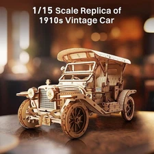 ROKR Vintage Car Car Model Mechanical 3D Wooden Puzzle Best DIY Toys Xmas Gifts