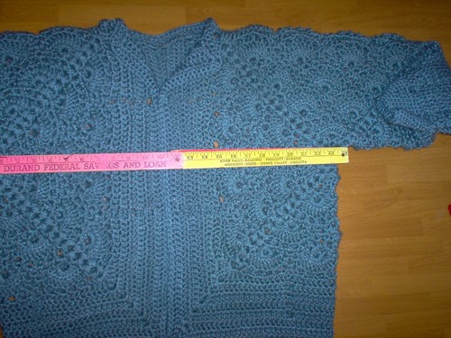 Handcrafted/crocheted Lacy pattern, Merino Wool sweater, xxl, green - Picture 5 of 9