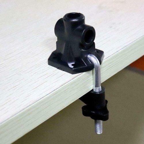 1 Pcs Metal Desk Lamp Mount Stand Table Mounting Clamp Swing Arm Black - Picture 5 of 6