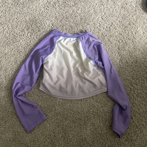 Disney The Little Mermaid Swimsuit Rash Guard Top Girls 6X Ariel - Picture 3 of 3