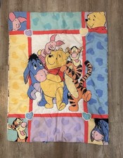 Vintage 90s Disney Winnie the Pooh  Gang Baby Toddler Comforter Red Calliope