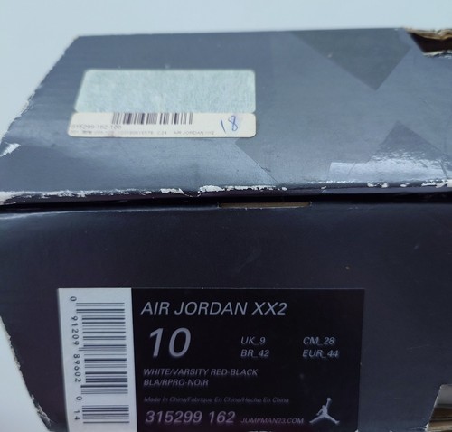OG 2007 Nike Air Jordan XX2 22 OMEGA sz 10 White/ Varsity Red-Black 315299-162 - Picture 14 of 20