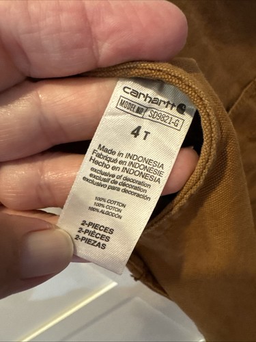 Carhartt Girls Brown Overalls 4t - Picture 7 of 7