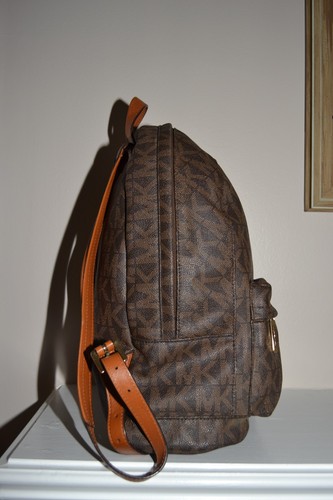Michael Kors Jet Set Signatures Large Brown Logo leather Backpack - Picture 6 of 16