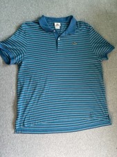 Lacoste Men's Striped Polo Shirt Size 9 Blue Green Cotton Peru Made Classic Fit