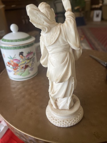Vintage Wise Chinese Lady Bone Sculpture Hand Done None? 20cmH Detailed - Picture 6 of 8