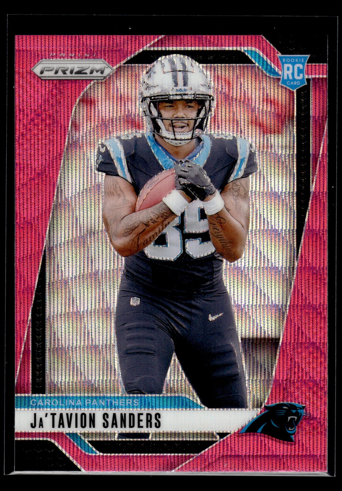 Ja'Tavion Sanders 2024 Panini Prizm #343 Rookie Carolina Panthers Pink Wave RC