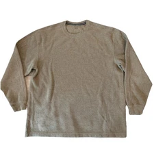 Geoffrey Beene Men’s Pullover Sweater L Large Tan Beige 100% Cotton Casual Knit