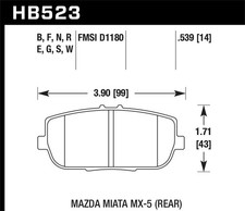 Hawk Performance HB523N.539 HP Plus Disc Brake Pad Fits 124 Spider MX-5 Miata