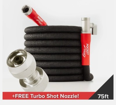 3/4 in. x 75 ft. Expandable Garden Hose with Turbo Shot Nozzle