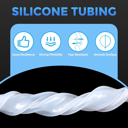 Silicone Tubing,3/8" ID x 1/2" OD Pure Silicon Tube High Temp Silicone Hose [... - Picture 3 of 6