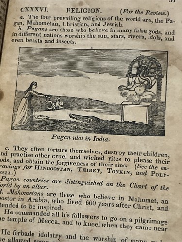 Rudiments of Geography, Woodbridge 1823 3rd ed. illustrated "AS-IS" Rare Antique - Picture 9 of 24