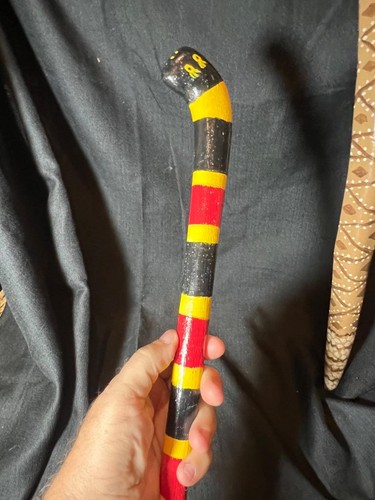 Juego de 3 bastones de madera tallada pintados a mano arte popular americano bastón serpiente serpientes - Imagen 7 de 14