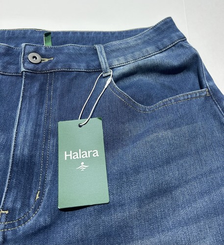Pantalones de mezclilla Halara Flex tiro alto puños pierna ancha nuevos con etiquetas para mujer talla XL desgastados - Imagen 5 de 9