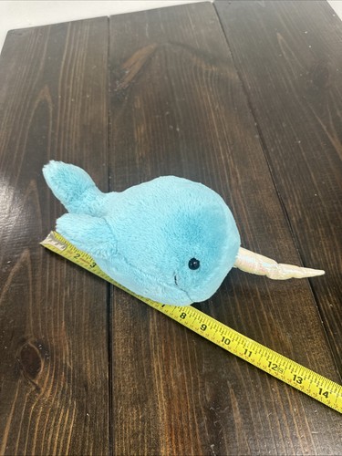 Jellycat Aqua sorbetto marino blu verde acqua narvalo peluche corno iridescente vita marina - Foto 2 di 8
