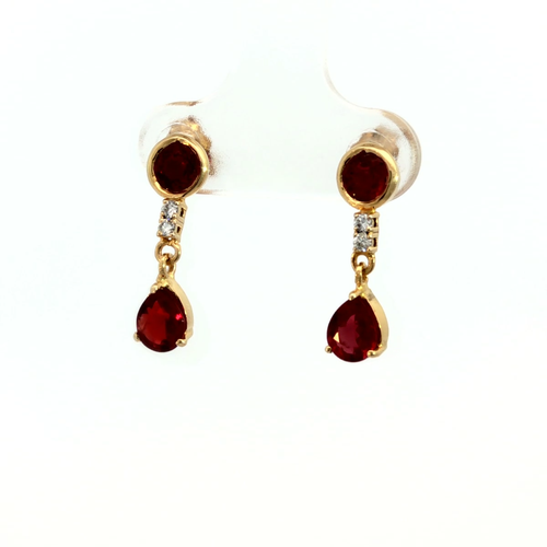 Ruby & Diamond Earrings In 18k Yellow Gold - Video 1 of 1
