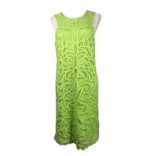 NEW Lilly Pulitzer Siesta Shift Dress Womens 10 Green Crochet Preppy Vacation