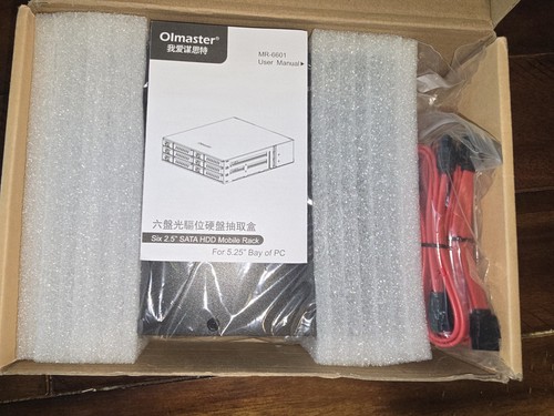 MR-6601 6 Bay Hard Disk Enclosure Rack Data Storage for 2.5" SSD HDD - Afbeelding 2 van 4