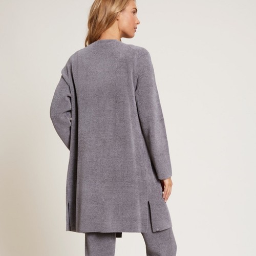 Barefoot Dreams CozyChic Ultra Lite Wide Collar Jacket Gray Size Medium - Picture 6 of 12