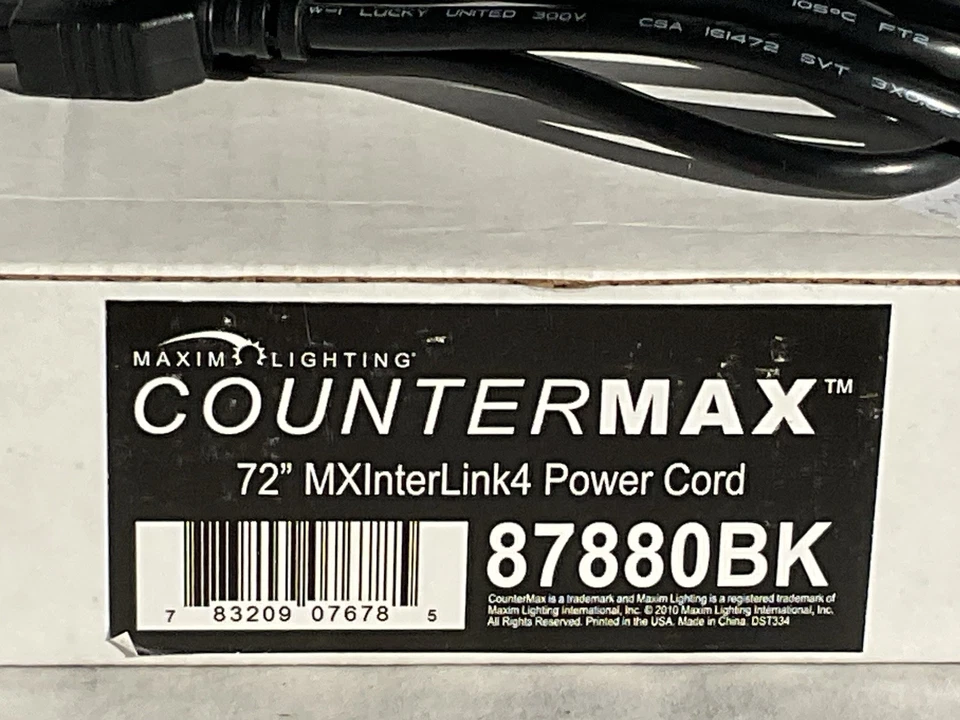 Cable de alimentación Maxim Lighting CounterMax MXInterLink4 72' negro - 87880BK Foto 3 de 4