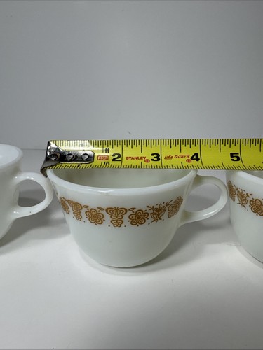 De Colección Pyrex Mariposa Oro Corning Leche Vidrio Taza de Café Taza Cottagecore Juego De 3 - Imagen 9 de 9