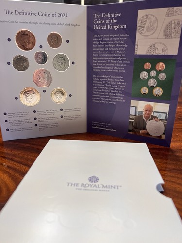 2024 GB King Charles III Definitives B/U 8-Coin Set Nature Royal Mint Cupro-Nick - Picture 5 of 11