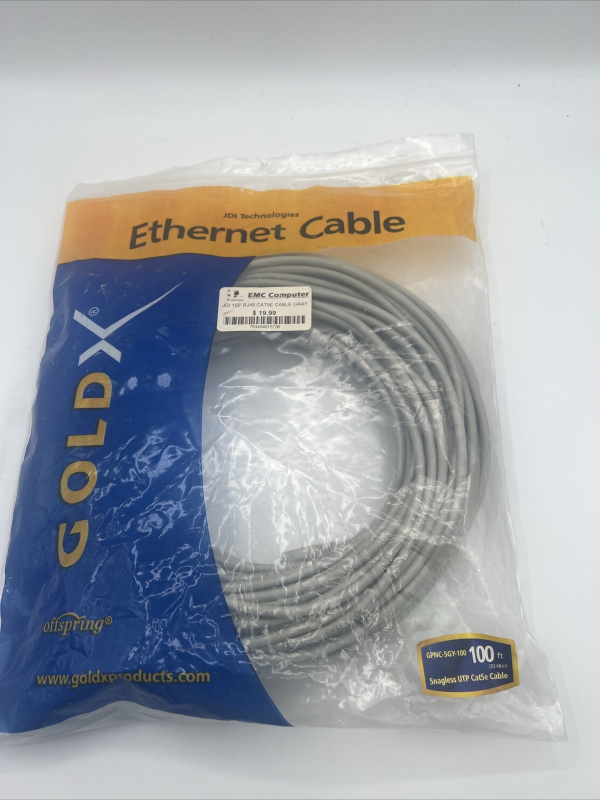 100FT Gray CAT5E Ethernet Cable RJ45 High-Speed Network Wire-image