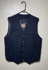 Red Sky Vest Mens Medium Sueded Black Western Cowboy Rock