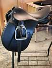 17" All Purpose Black English Saddle w/Stirrups