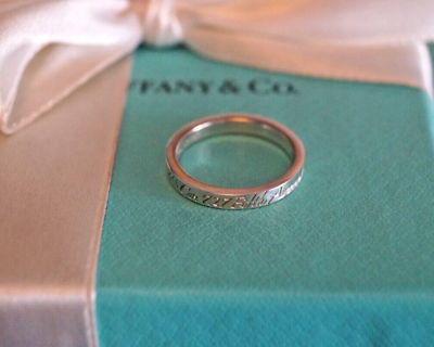 Tiffany & Co 925 Sterling Silver New York Notes Narrow Band Tiffany & Co 925 Sterling Silver New York Notes Narrow Band