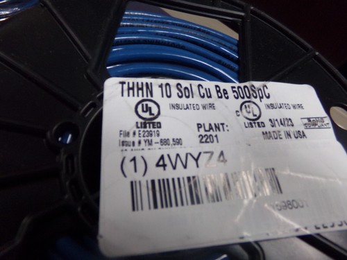 SOUTHWIRE Building Wire 11598001, 10 AWG Wire Sz, 1 Conductors, 500 ft, THHN (C) - Picture 8 of 8