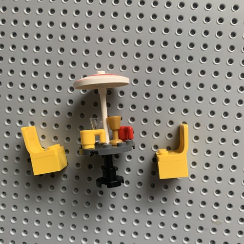Lego Minifigure Furniture UMBRELLA Patio Table Set w Chairs Mugs Goblets moc - Picture 3 of 5