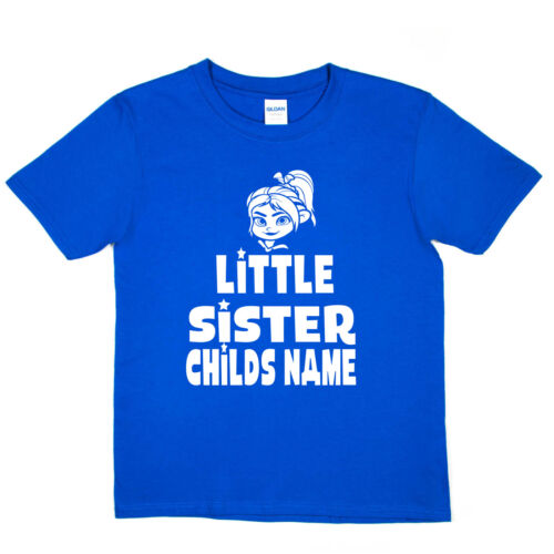 Niños Personalizada Cumpleaños Divertida Camiseta Hermanita Nombre del Niño Niñas Regalo - Imagen 3 de 8