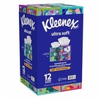 Kleenex Ultra Soft Facial Tissue, 3-Ply, 85-count, 12-pack