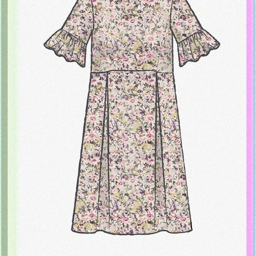 ChicStitch Women's Knee-Length Pleated Dress Sewing Kit, Sizes 14-22, Elegant Wh - Picture 6 of 7
