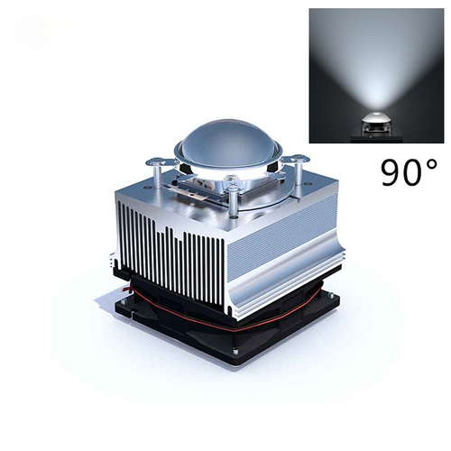 100W LED Aluminium Kühlkörper Lüfter + 60° 90° 120°44mm Objektiv + Reflektor Brack - Bild 8 von 12