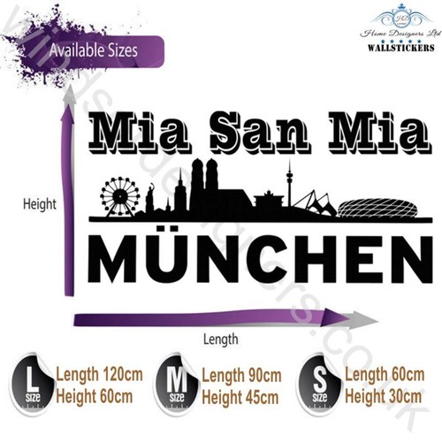 FC Bayern Munchen wall sticker decal MIA SAN MIA transfer football munish - Picture 4 of 12