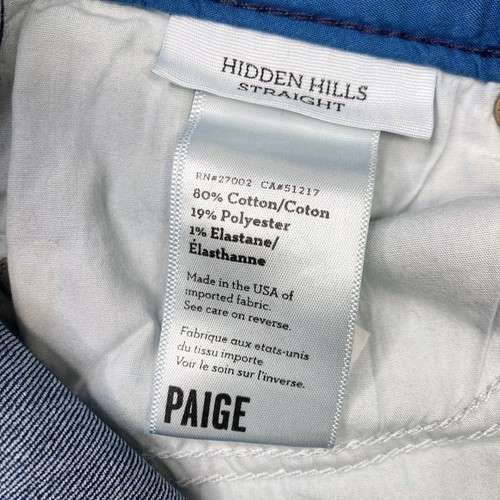 Paige Jeans Womens 28 Dark Blue Hidden Hills Straight Low Rise Double Button - Picture 6 of 12