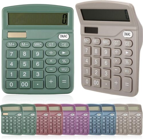 12 Digits Desktop Calculators Basic Standard Dual Power Battery Solar Large L... - Picture 2 of 7