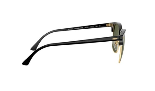 Ray-Ban Clubmaster RB3016 W0365 Black Gold Frame Green Lenses 51 mm Sunglasses  - Picture 4 of 7