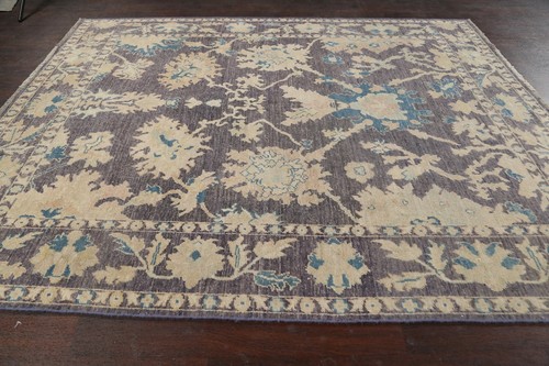 Vegetable Dye Authentic Oushak Turkish Oriental Area Rug Hand-knotted Wool 8'x9' - Picture 9 of 12